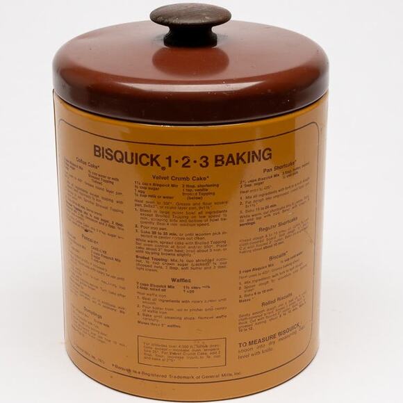 1970's Bisquick General Mills Kitchen Metal Ransburg Canister - Picture 2 of 5